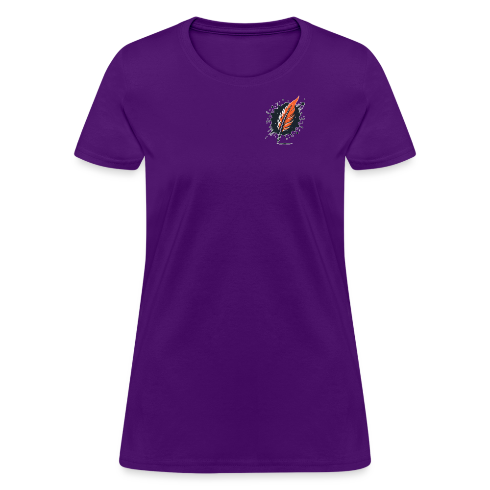 Women's Beach Sunset Graphic T-Shirt with Logo - purple