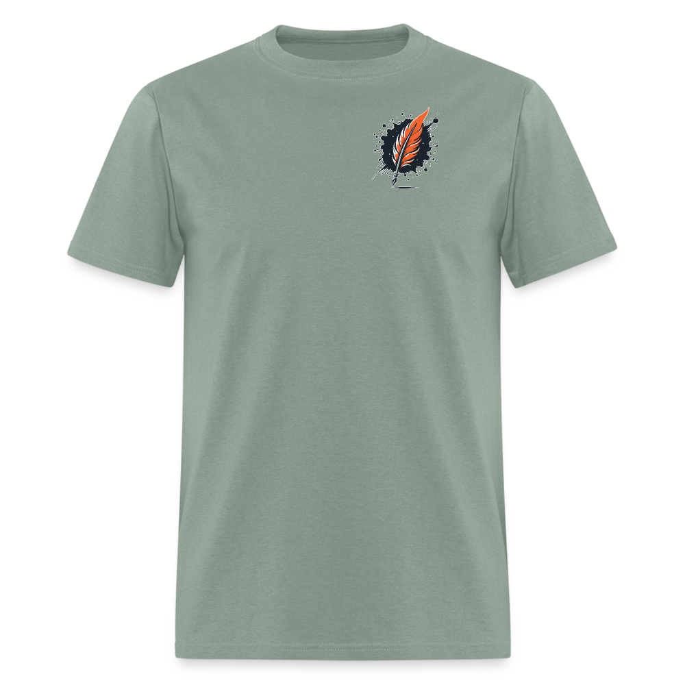 Lavender Blue Mountain Range Unisex Classic T-Shirt with Logo - sage