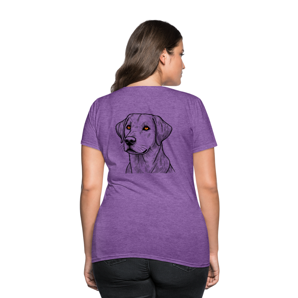 Women's Fine Line Labrador Graphic T-Shirt with Logo - purple heather