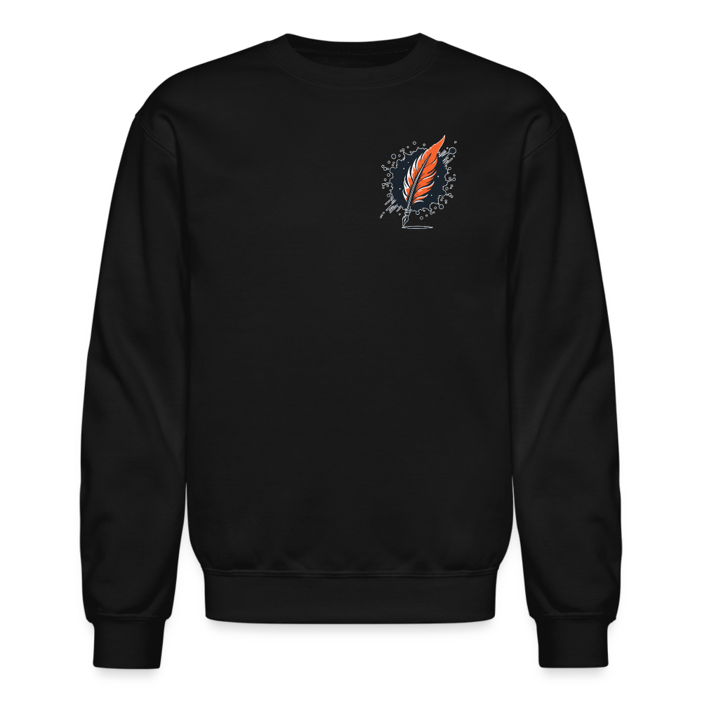 Plain Crewneck Sweatshirt with Logo - black