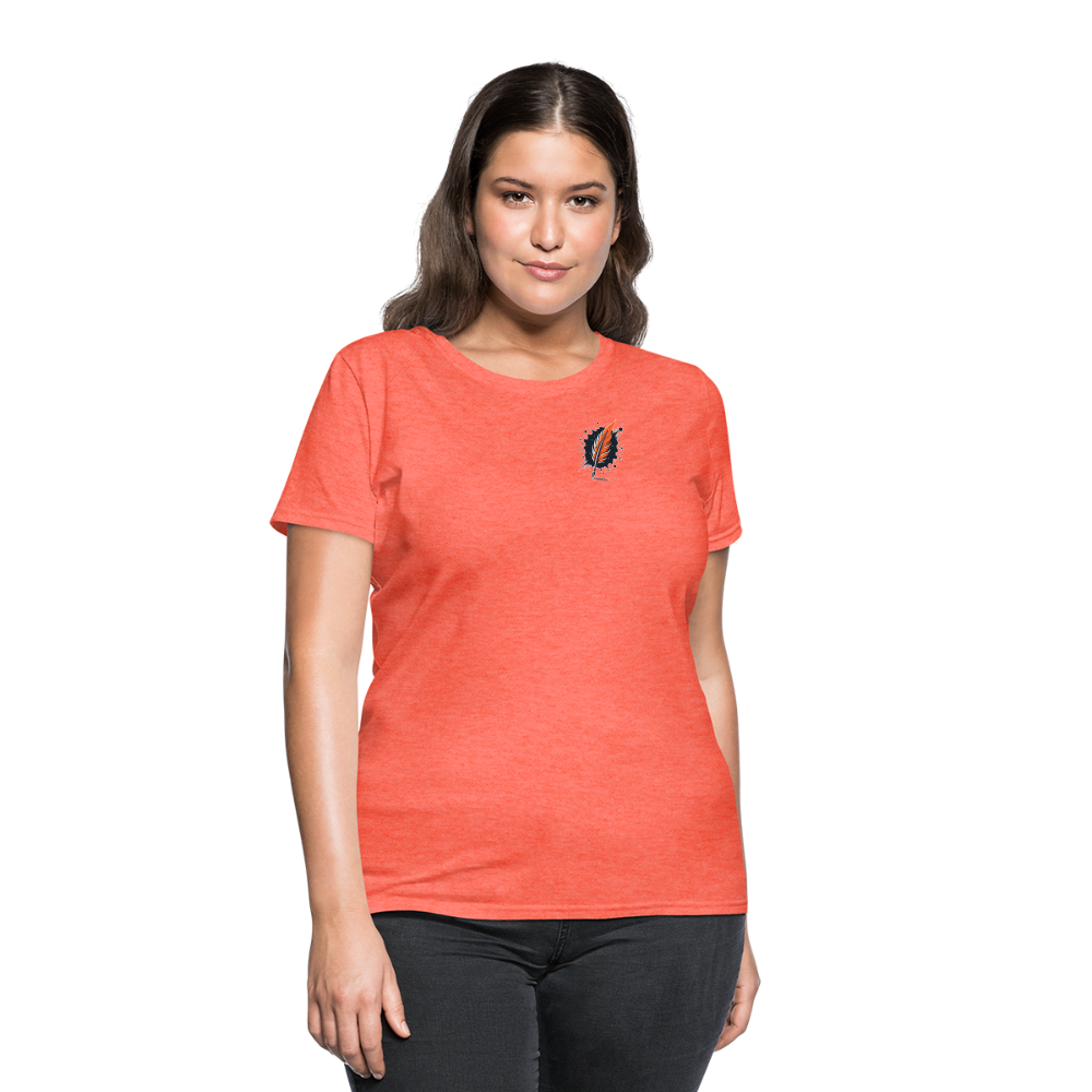 Women's River Pink and Blue Sky T-Shirt with Logo - heather coral