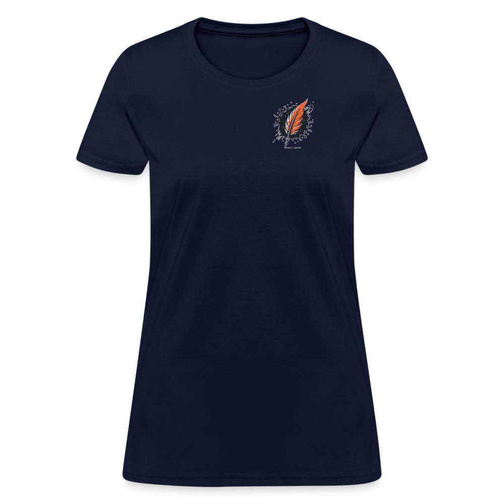 Women's Pink Wheat Field Graphic T-Shirt with Logo - navy