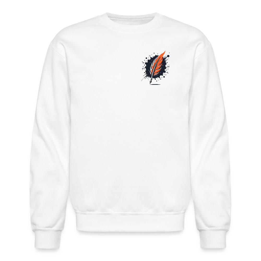 Plain Crewneck Sweatshirt with Logo - white