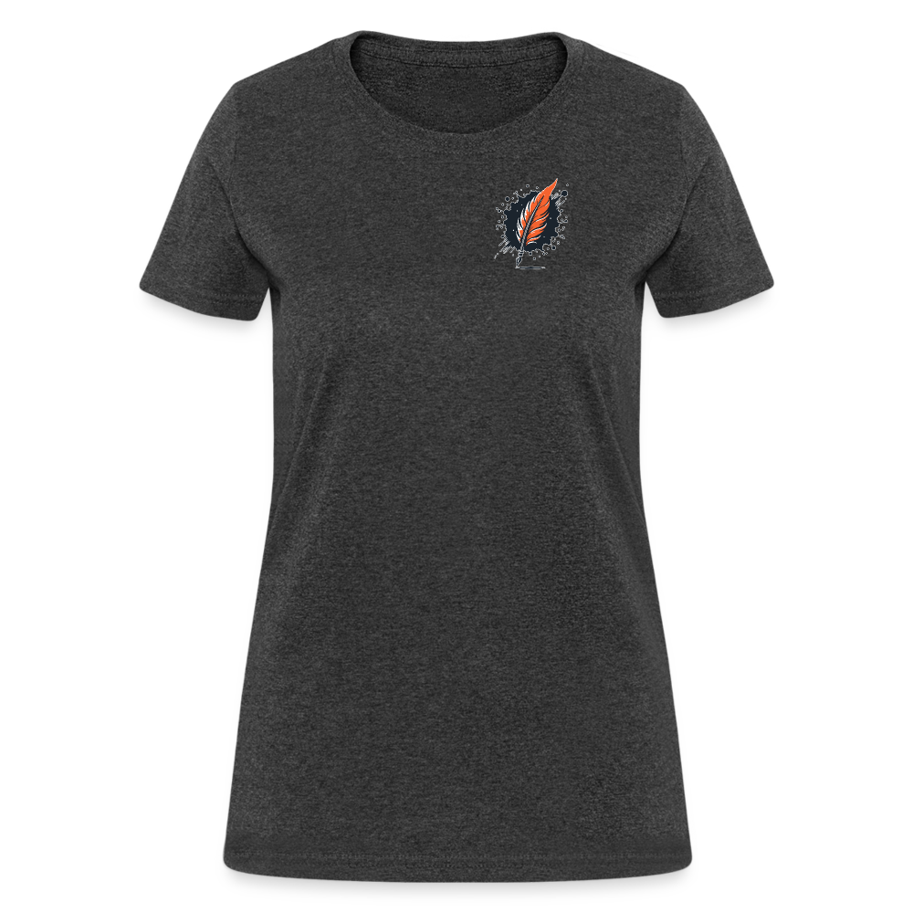 Women's Beach Sunset Graphic T-Shirt with Logo - heather black