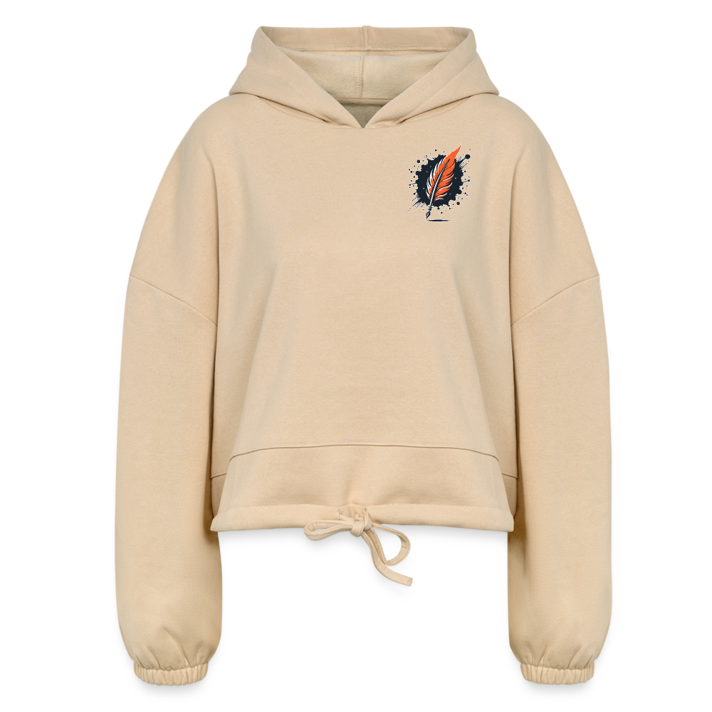 Women’s Official Ink and Ember  Yin and Yang Cropped Hoodie with Logo - nude