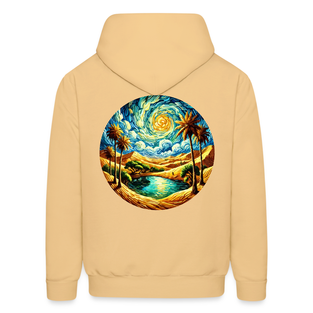 Men's Desert Oasis Graphic Hoodie with Logo - light yellow