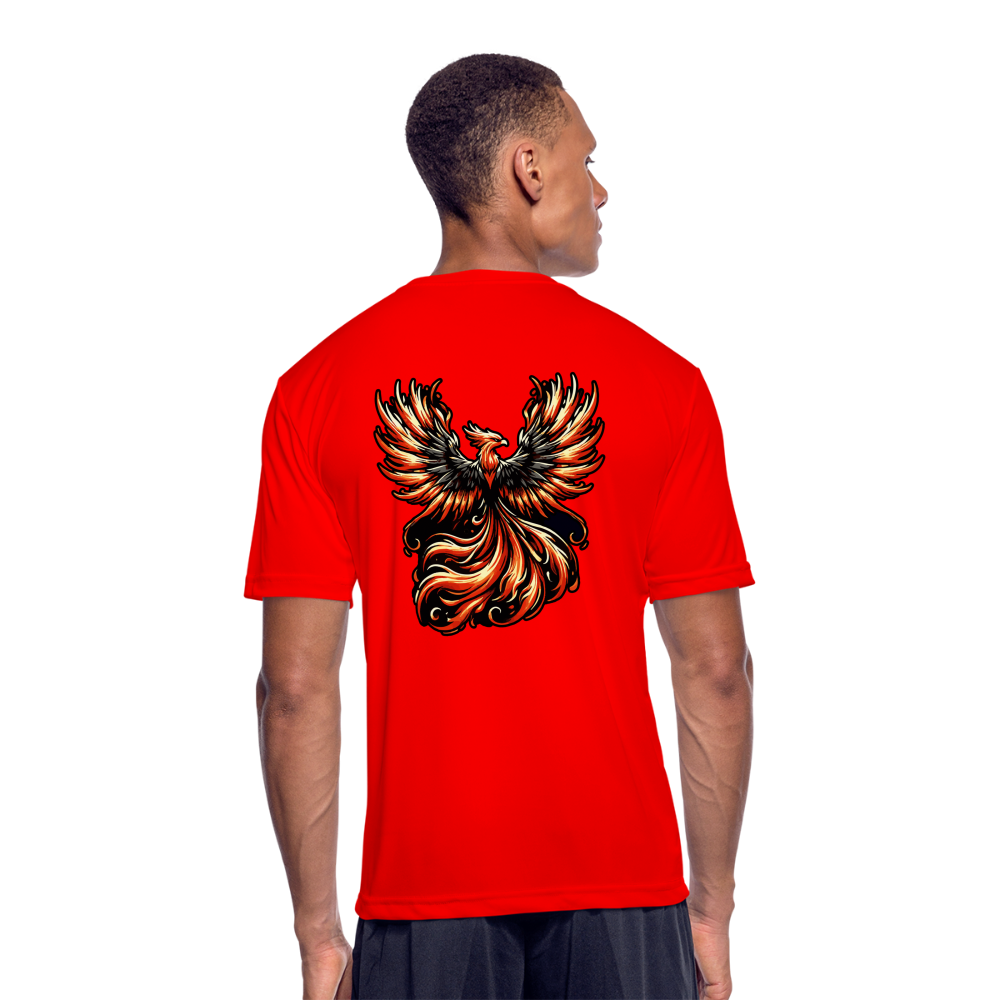 Men’s Phoenix Graphic Moisture Wicking Performance T-Shirt with Logo - red