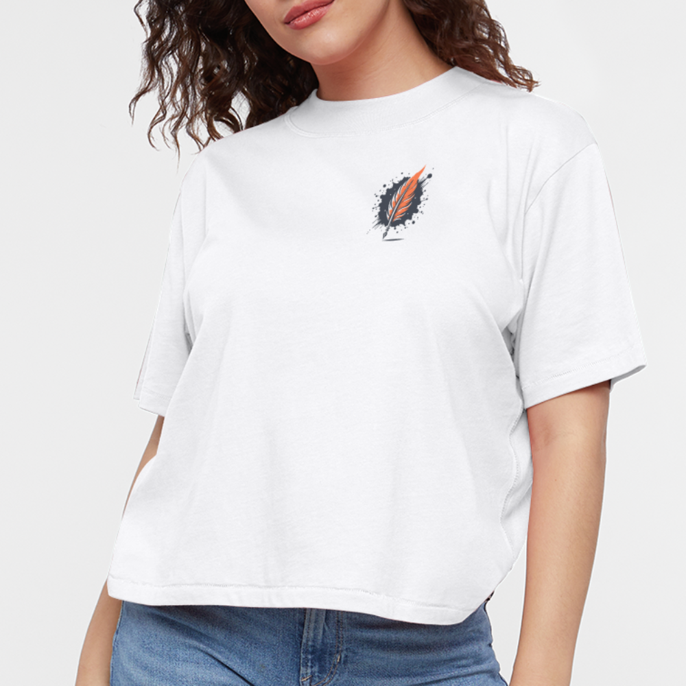 Women's Desert Sunset Graphic Boxy Tee with Logo - white