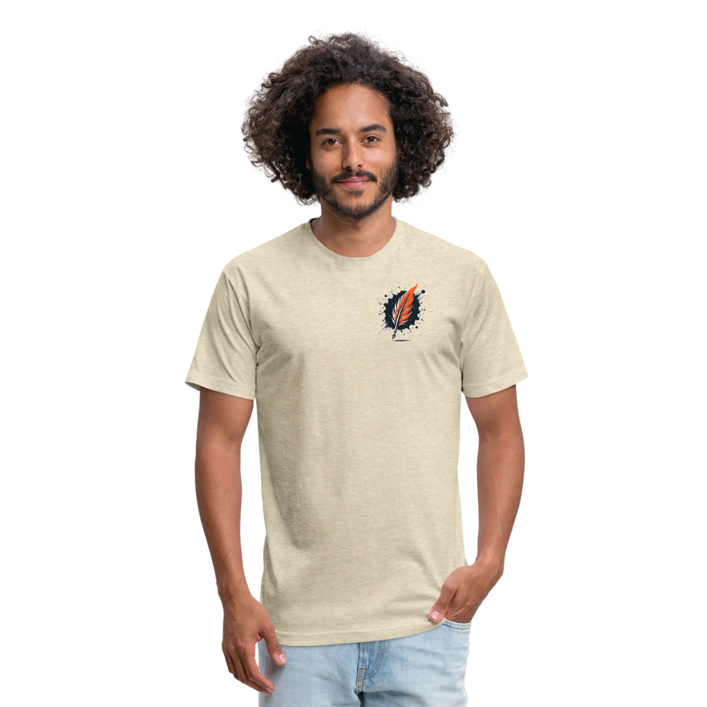 Wheat Field Graphic Unisex Fitted Cotton/Poly T-Shirt with Logo - heather cream