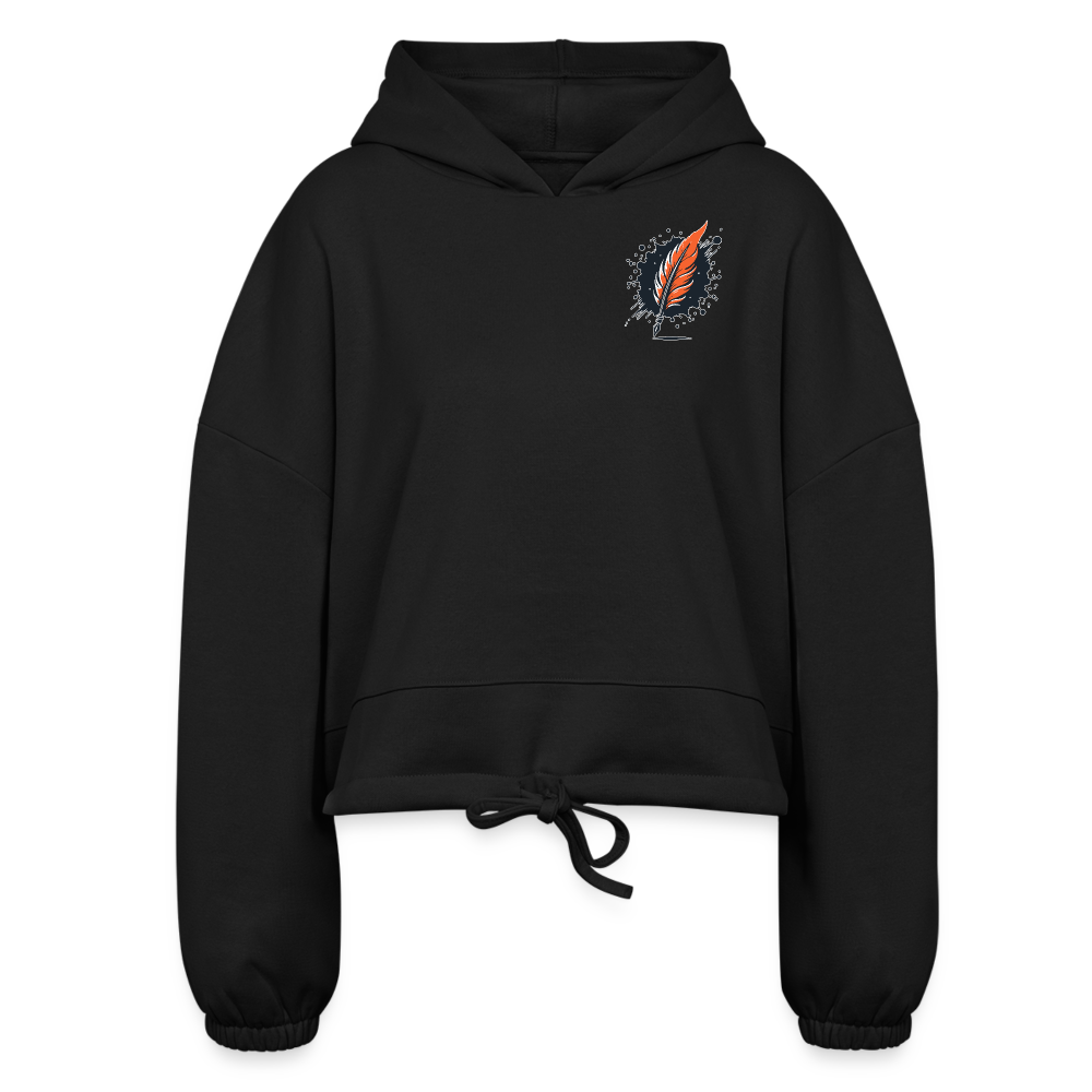 Women’s Phoenix Graphic Cropped Hoodie with Logo - black