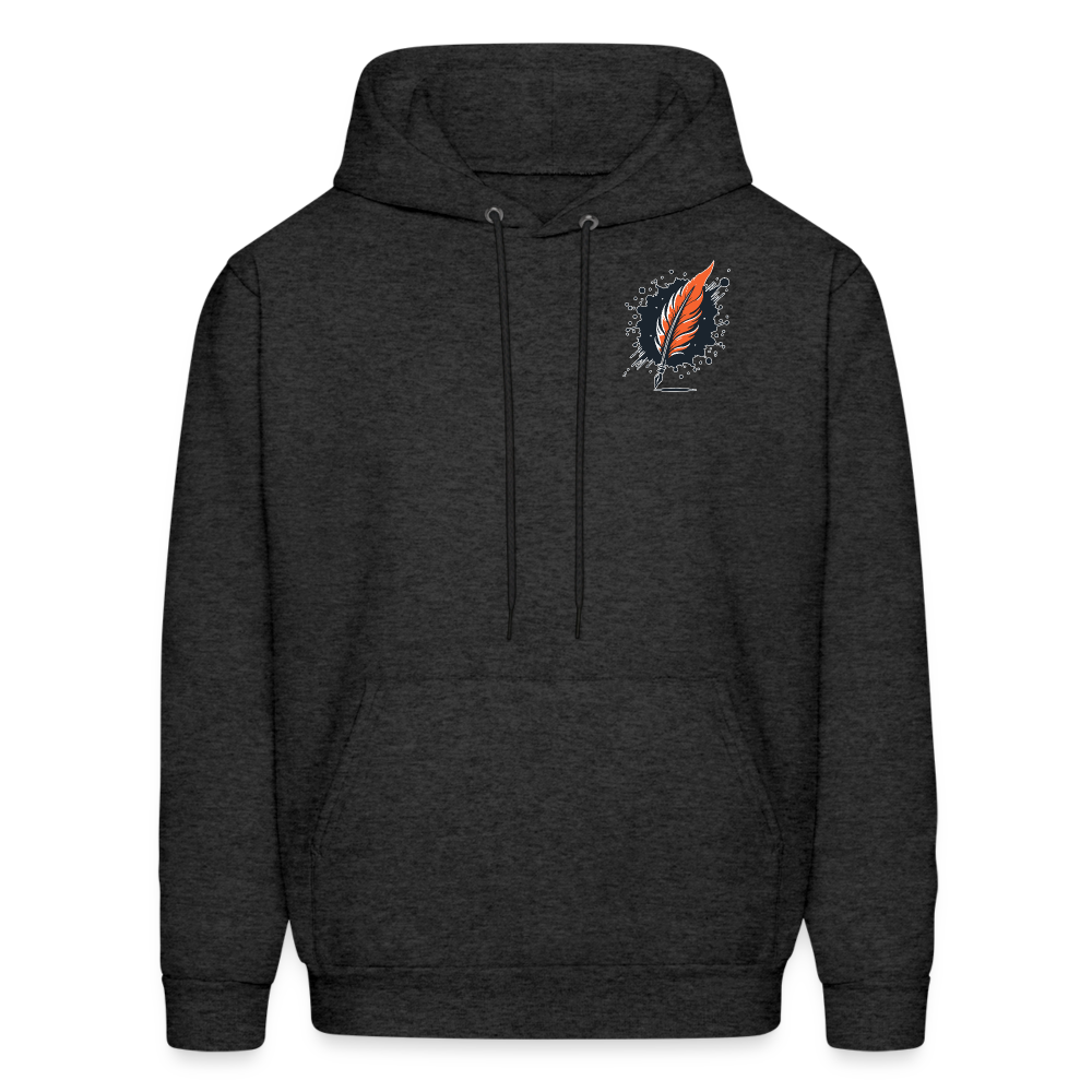 Men's Orange Forest Sunset Graphic Hoodie with Logo - charcoal grey