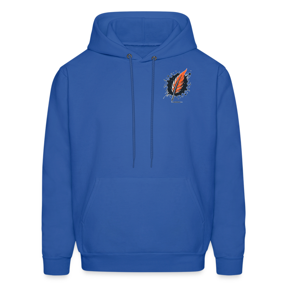 Men's Colored Mountain Lake Landscape Graphic Hoodie with Logo - royal blue