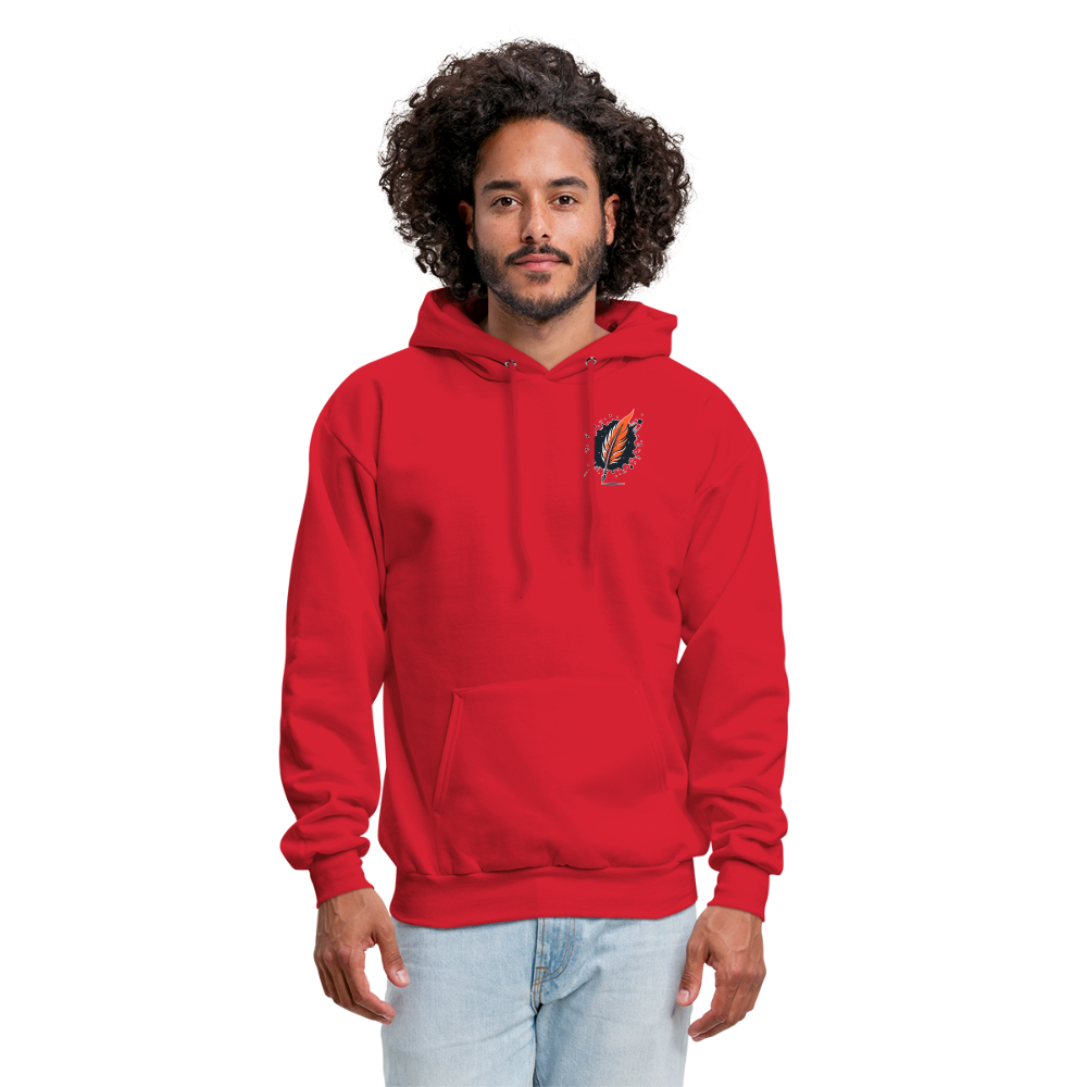 Men's Fine Line Rottweiler Graphic Hoodie with Logo - red