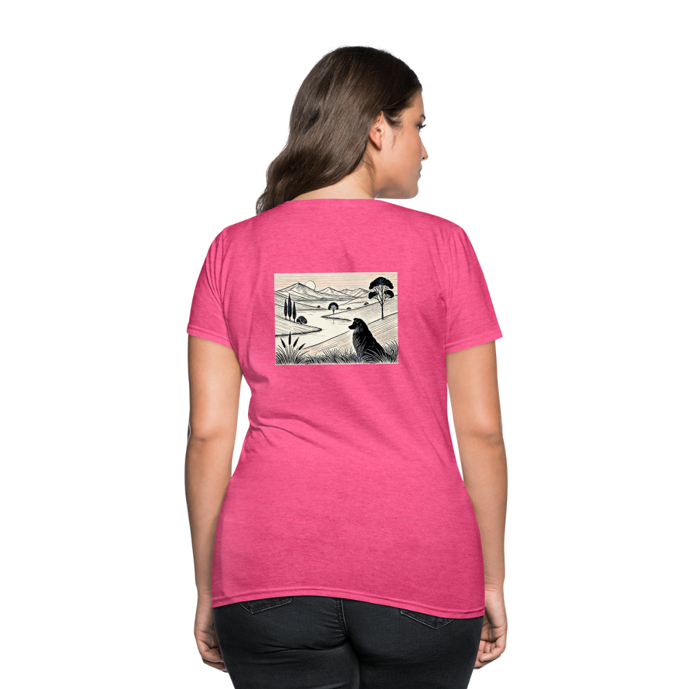 Women's Australian Shepherd Prairie T-Shirt with Logo - heather pink