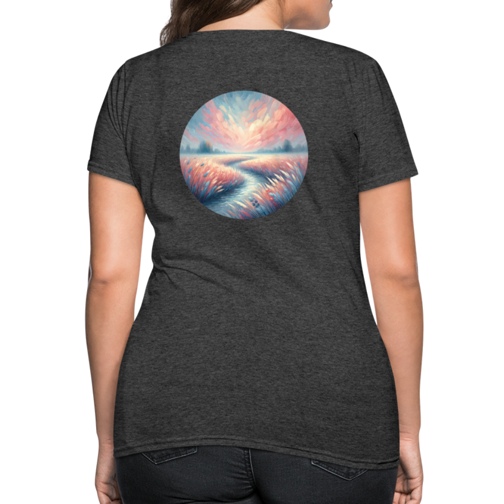 Women's River Meadow Graphic T-Shirt with Logo - heather black