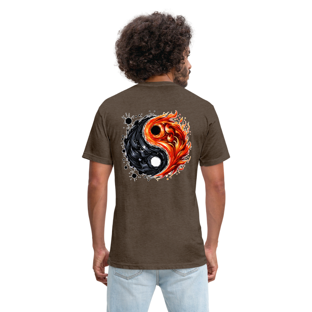 Official Ink and Ember  Yin and Yang Unisex Fitted Cotton/Poly T-Shirt with Logo - heather espresso