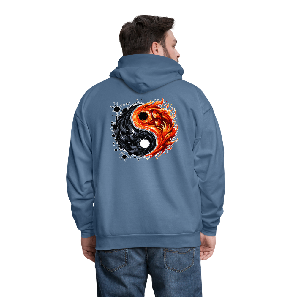 Men's Official Ink and Ember  Yin and Yang Hoodie with Logo - denim blue