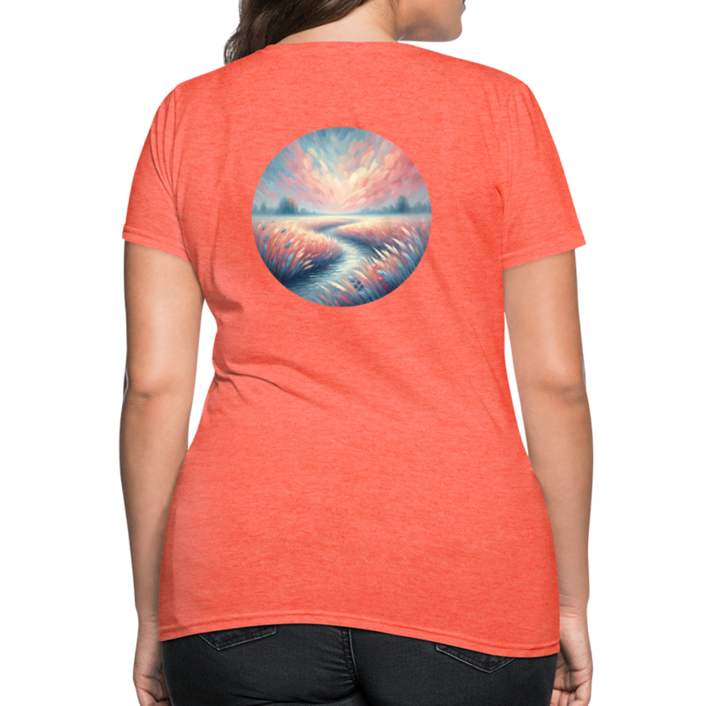 Women's River Meadow Graphic T-Shirt with Logo - heather coral