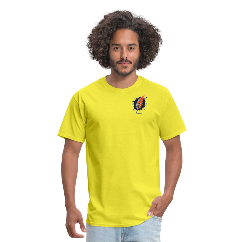 Beach Sunset Graphic Unisex Classic T-Shirt with Logo - yellow