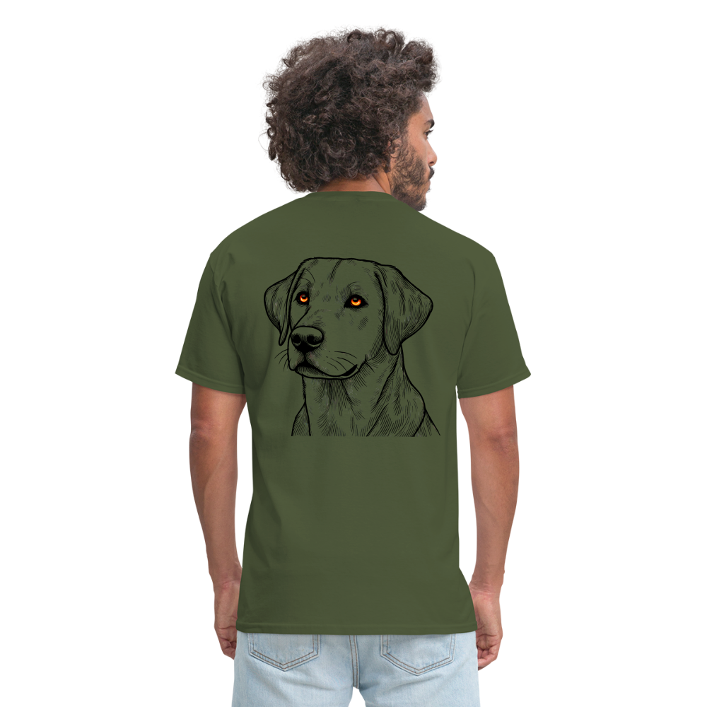 Fine Line Labrador Graphic Unisex Classic T-Shirt with Logo - military green