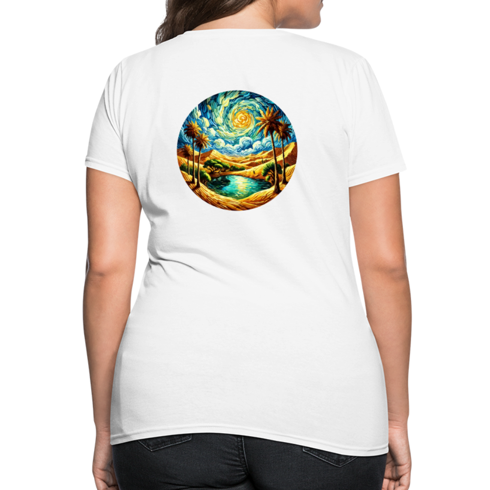 Women's Desert Oasis T-Shirt with Logo - white