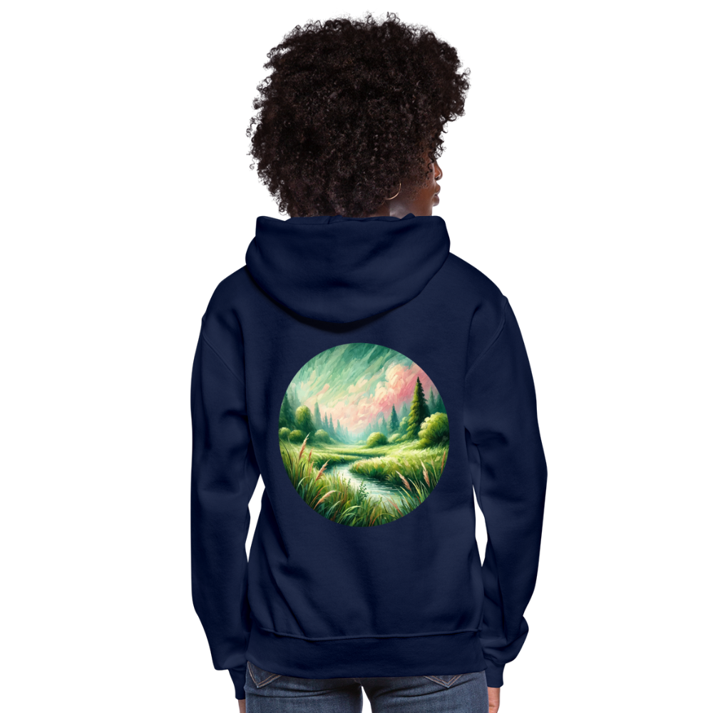 Women's Meadow Graphic Hoodie with Logo - navy