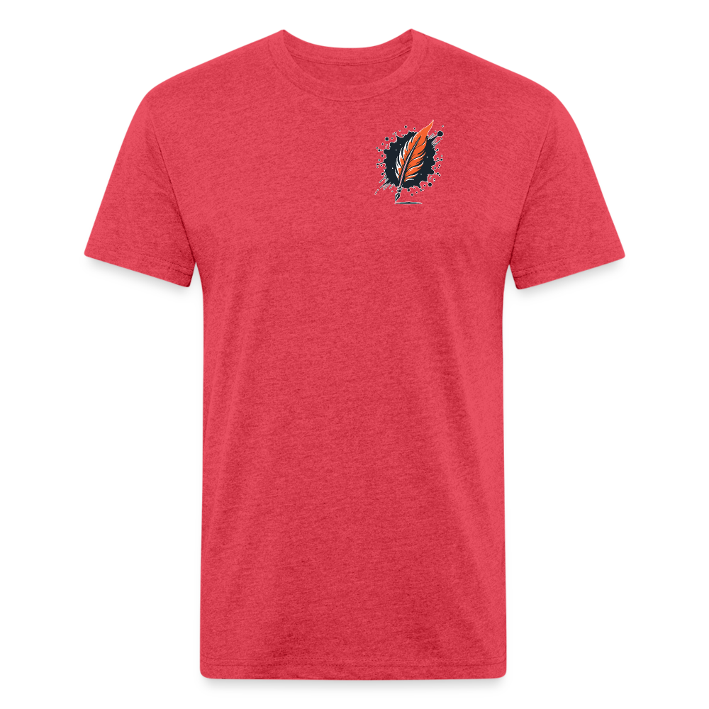 Wheat Field Graphic Unisex Fitted Cotton/Poly T-Shirt with Logo - heather red