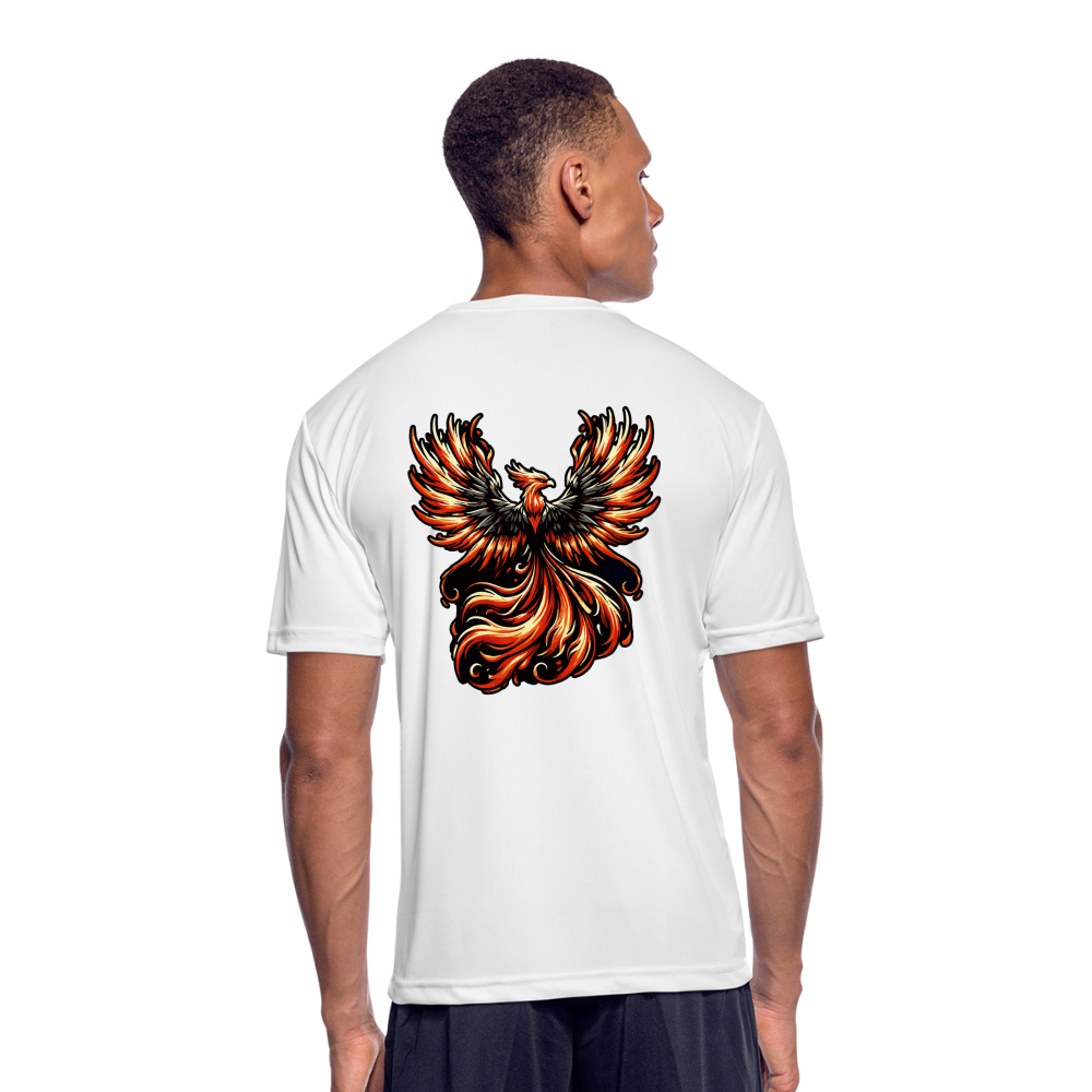 Men’s Phoenix Graphic Moisture Wicking Performance T-Shirt with Logo - white