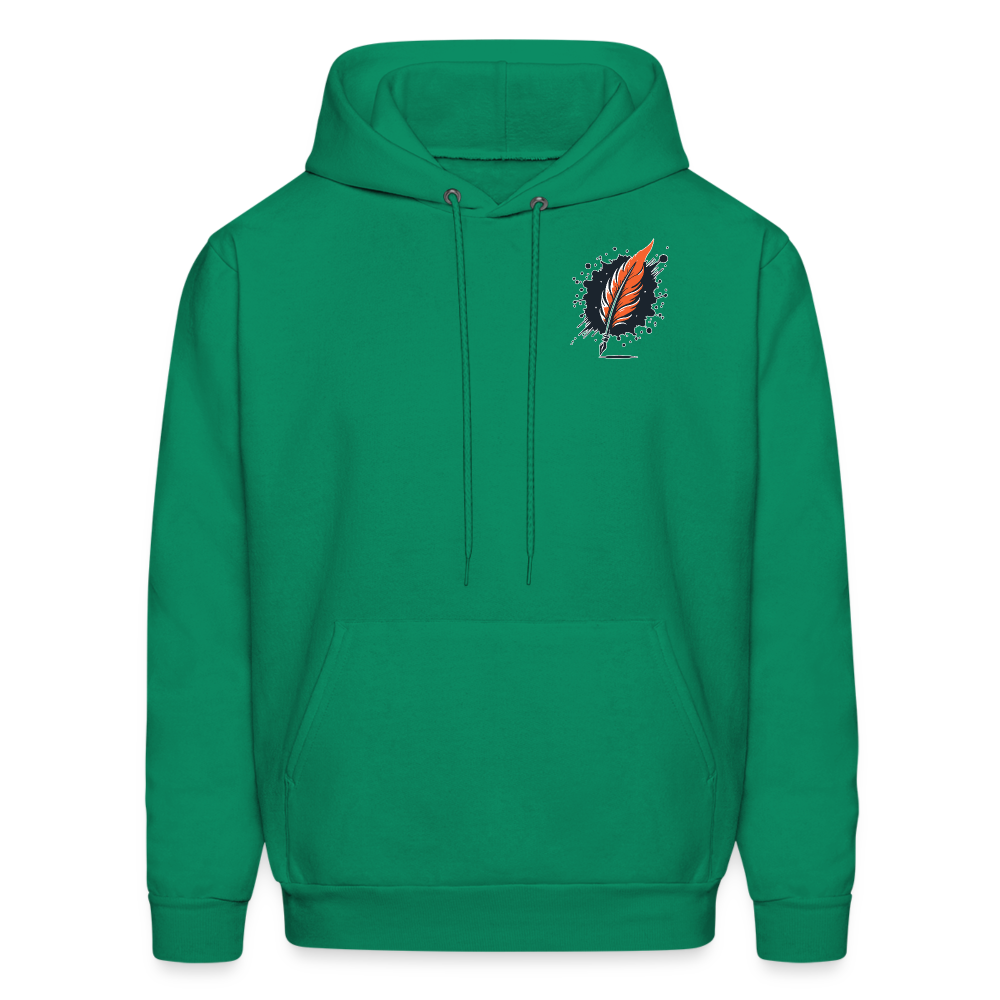 Men's Beach Sunset Graphic Hoodie with Logo - kelly green