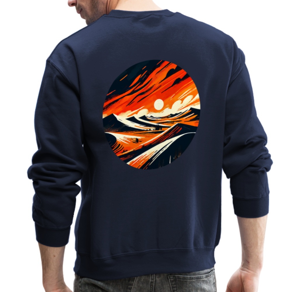 Desert Dunes Crewneck Sweatshirt with Logo - navy