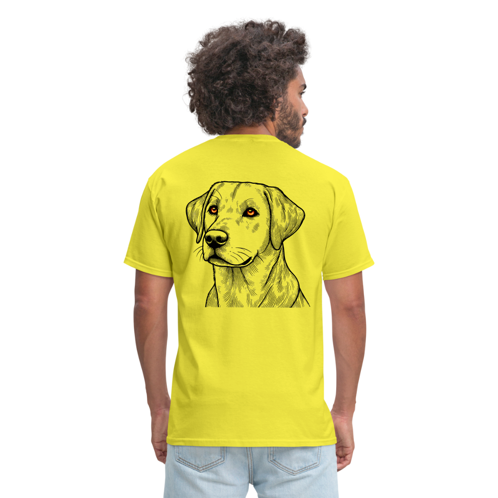 Fine Line Labrador Graphic Unisex Classic T-Shirt with Logo - yellow