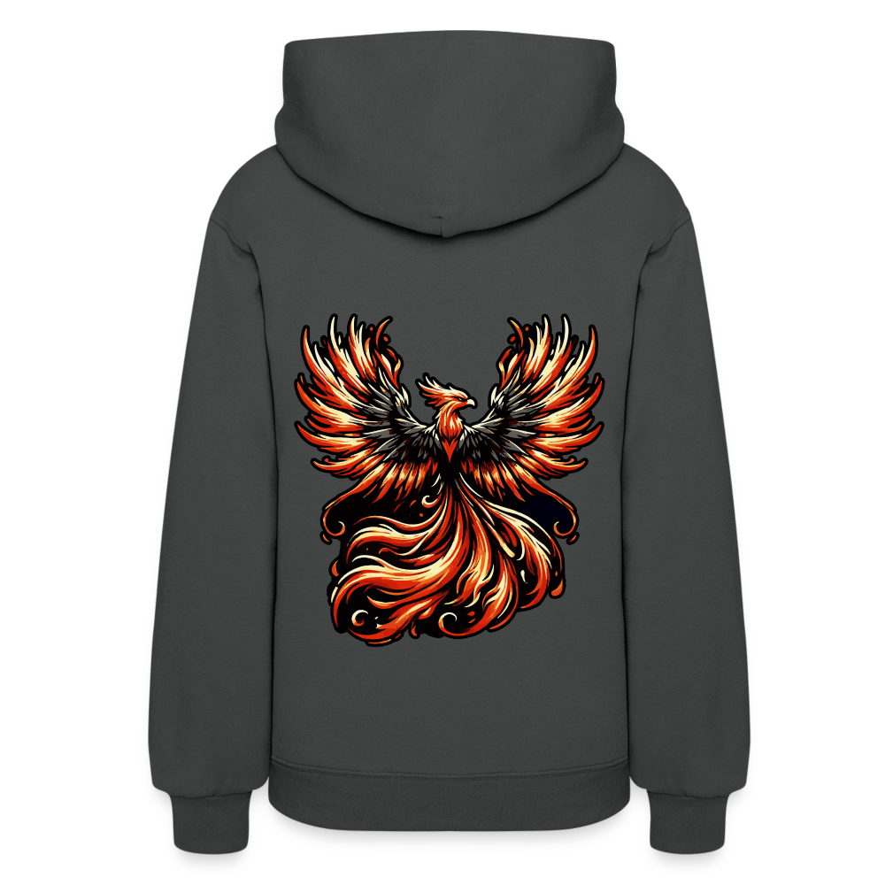 Women's Phoenix Graphic Hoodie with Logo - asphalt