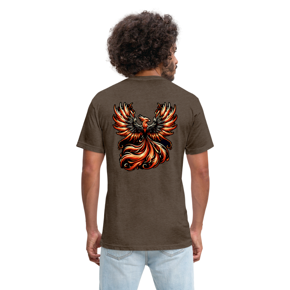 Phoenix Graphic Unisex Fitted Cotton/Poly T-Shirt with Logo - heather espresso