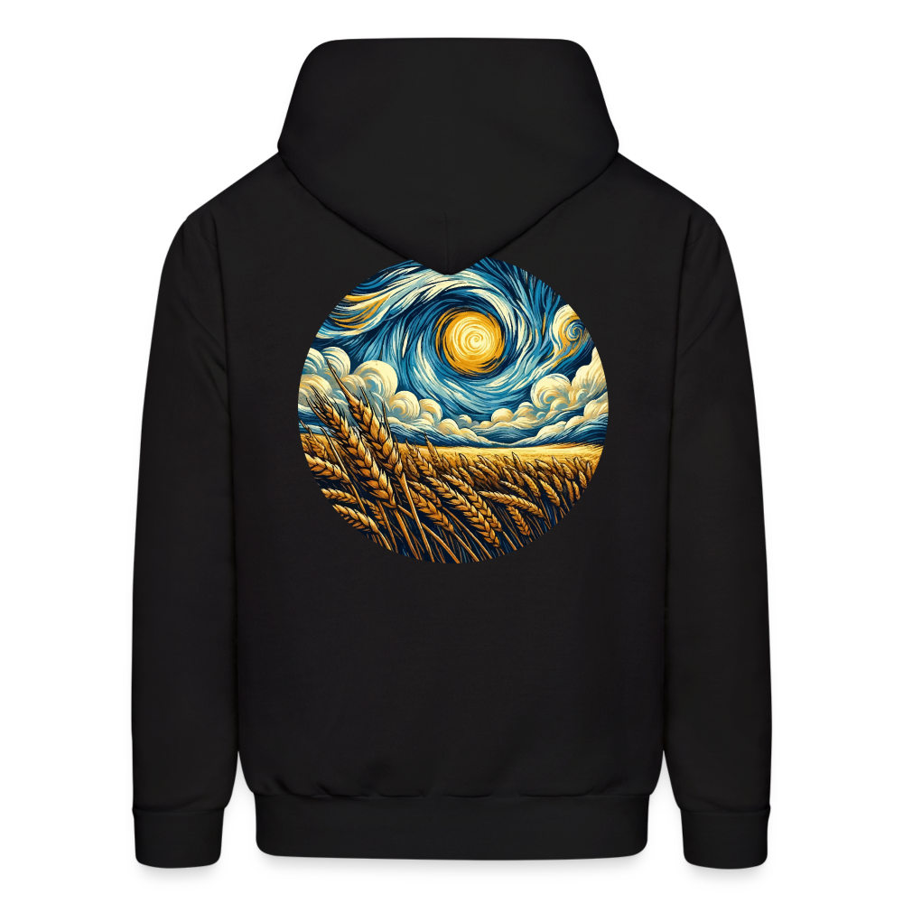 Men's Wheat Field Graphic Hoodie with Logo - black