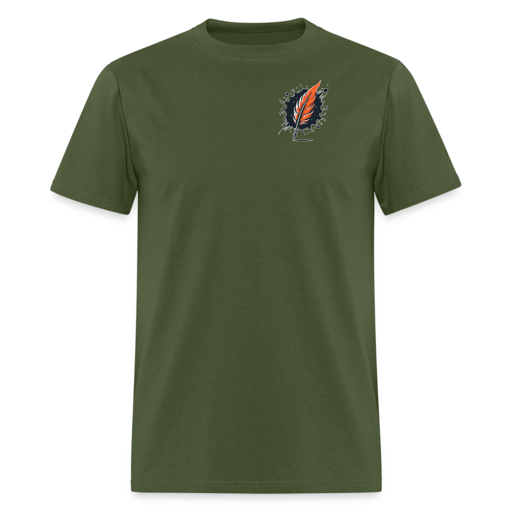 Orange Forest Sunset Unisex Classic T-Shirt with Logo - military green