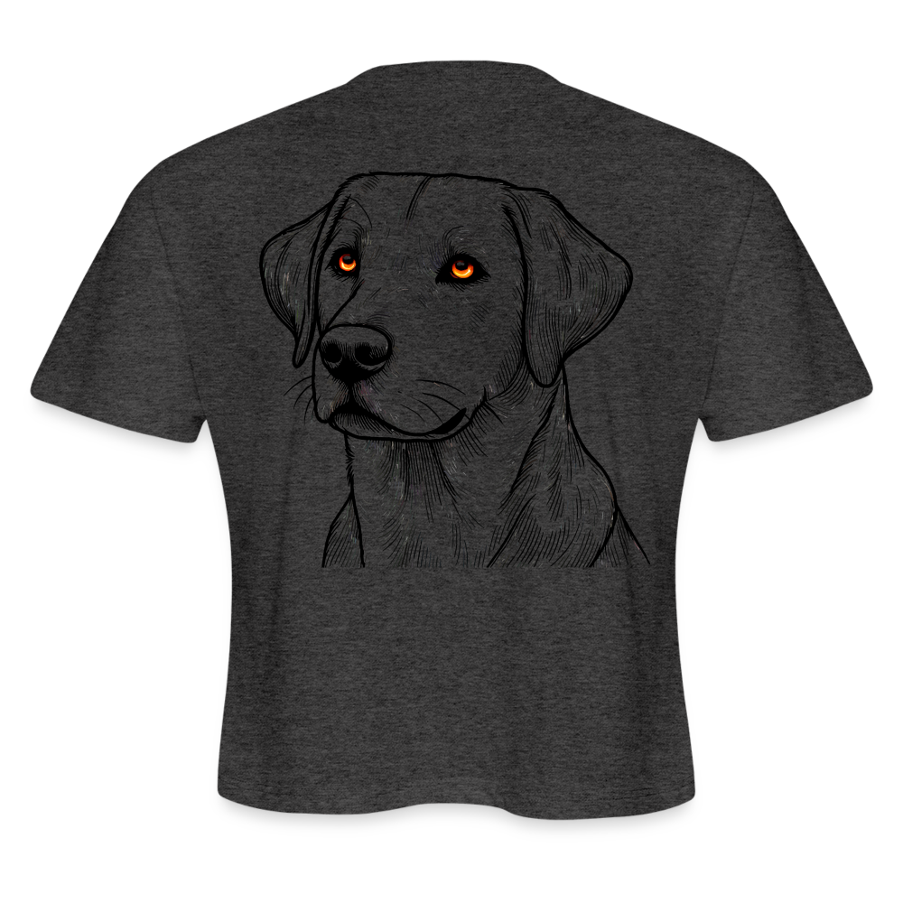 Women's Fine Line Labrador Graphic Cropped T-Shirt with Logo - deep heather