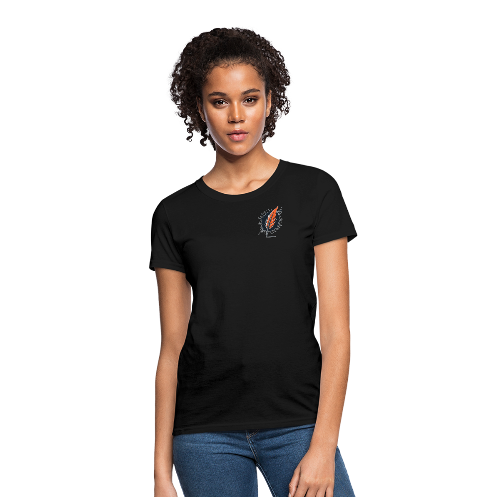 Fine Line Rottweiler Graphic Women's T-Shirt with Logo - black