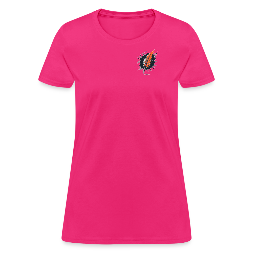 Women's River Pink and Blue Sky T-Shirt with Logo - fuchsia