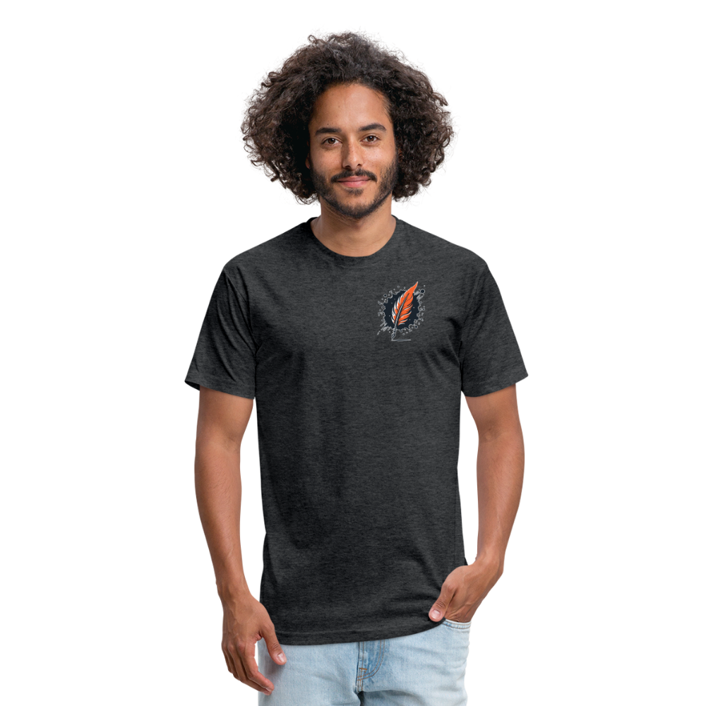 Wheat Field Graphic Unisex Fitted Cotton/Poly T-Shirt with Logo - heather black