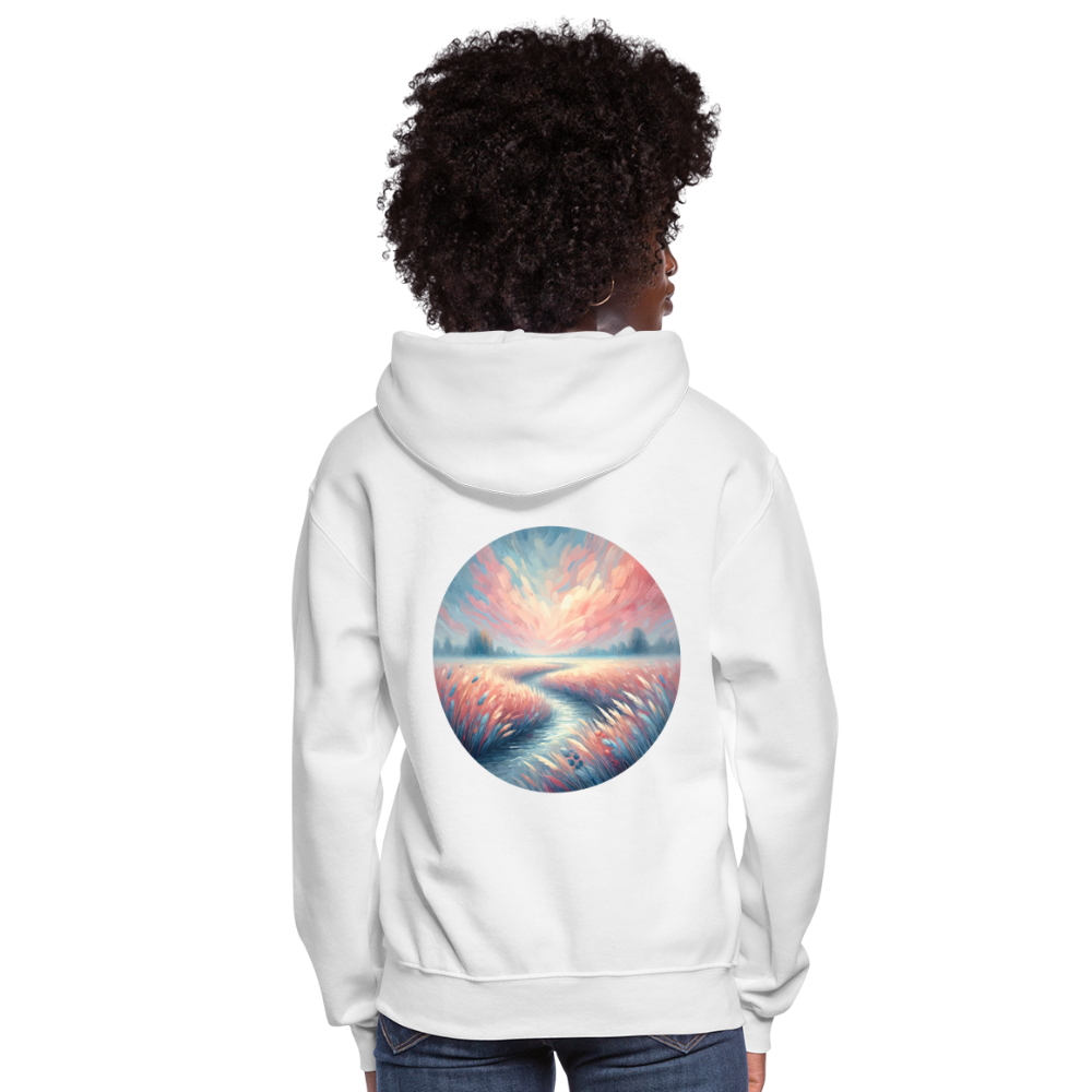 Women's River Meadow Graphic Hoodie with Logo - white