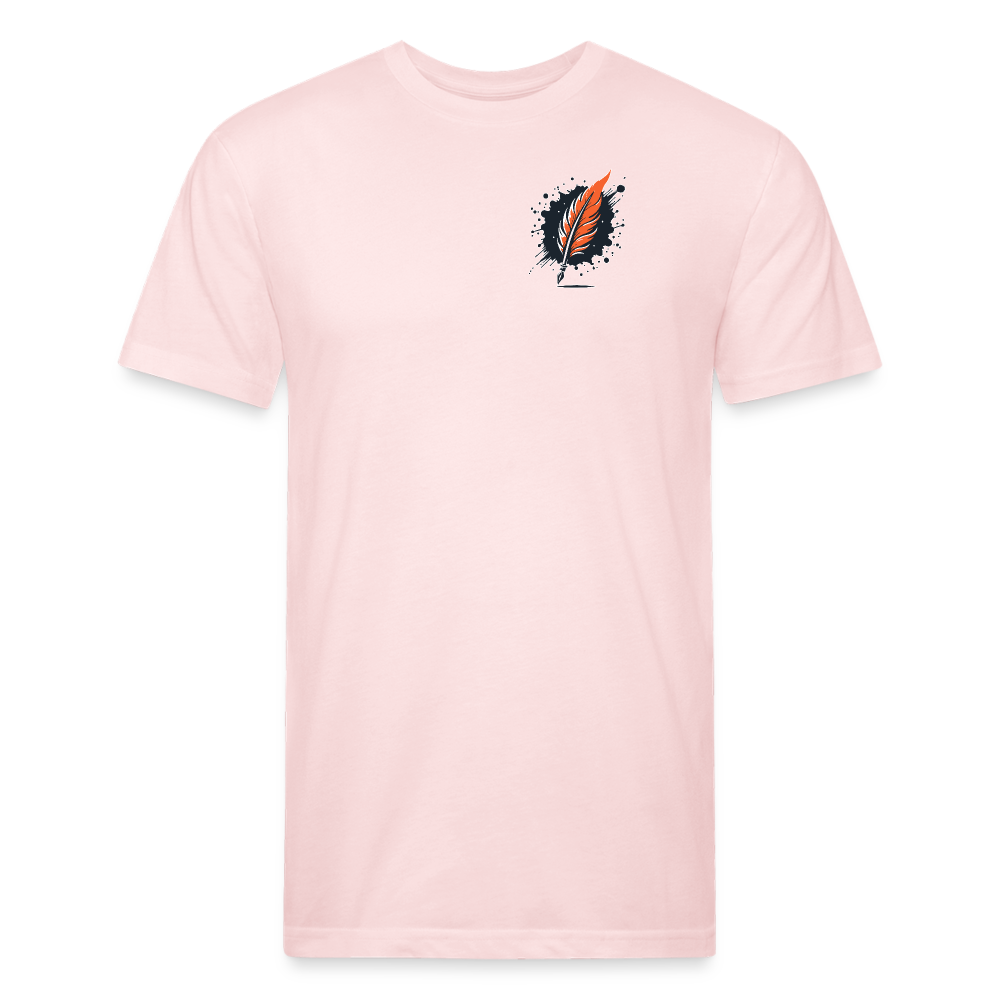 Meadow Graphic Unisex Fitted Cotton/Poly T-Shirt with Logo - blush pink 