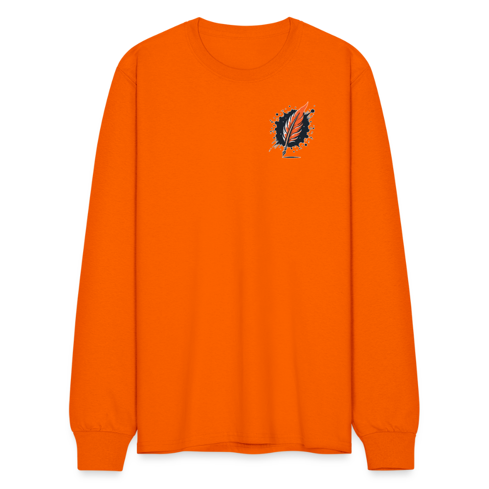 Men's Beach Sunset Graphic Long Sleeve Shirt with Logo - orange