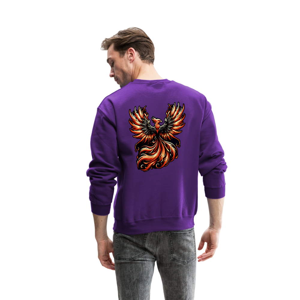 Phoenix Graphic Crewneck Sweatshirt with Logo - purple