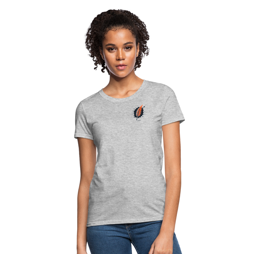 Women's Pink Wheat Field Graphic T-Shirt with Logo - heather gray