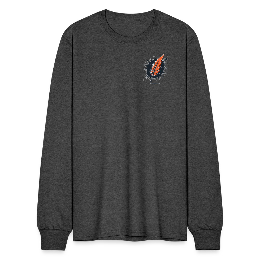 Men's Desert Dunes Graphic Long Sleeve Shirt with Logo - heather black