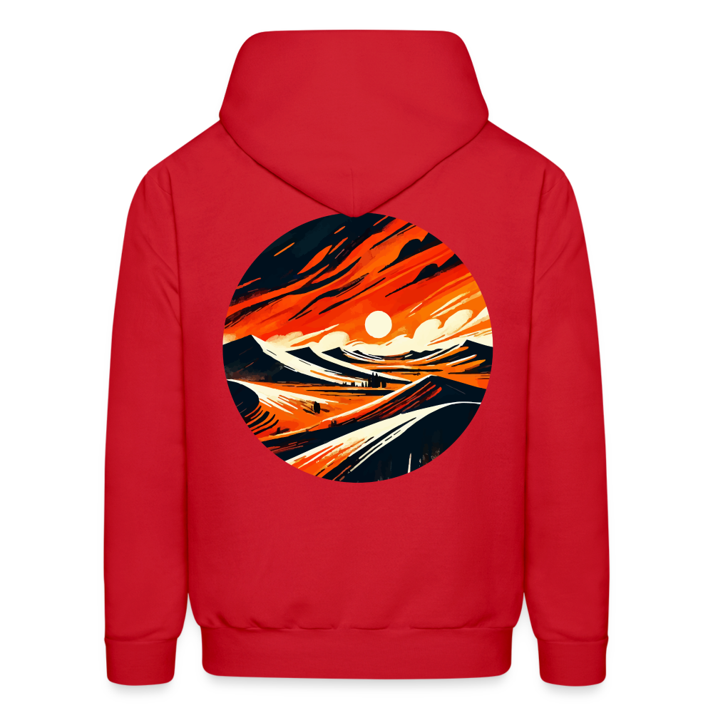 Men's Desert Dunes Graphic Hoodie with Logo - red