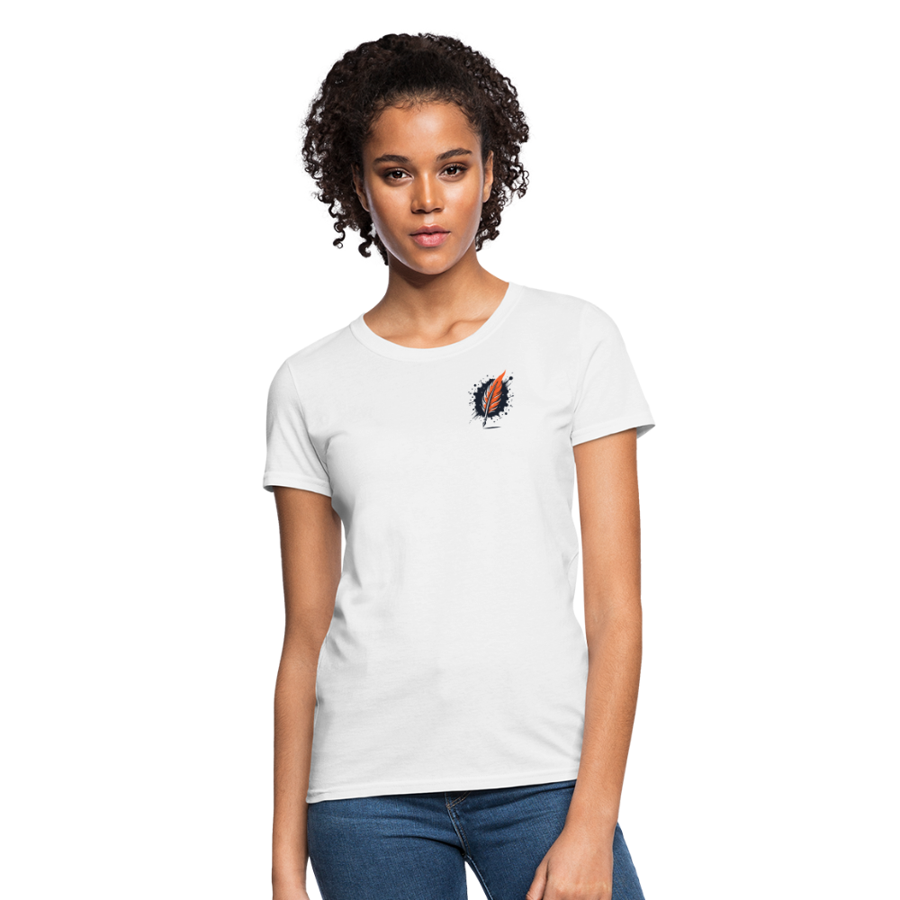 Women's Waterfall Graphic T-Shirt with Logo - white