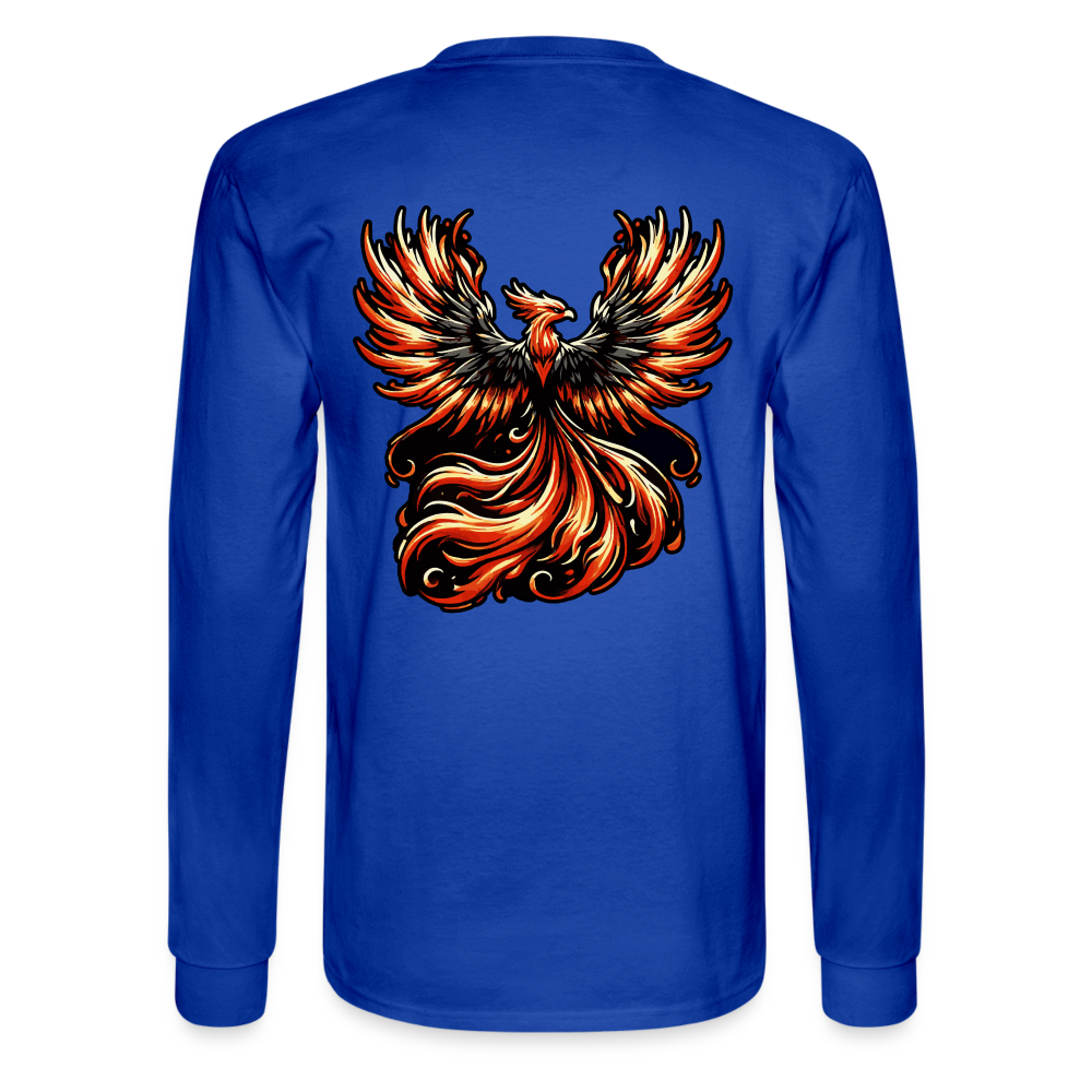 Men's Phoenix Graphic Long Sleeve Shirt with Logo - royal blue