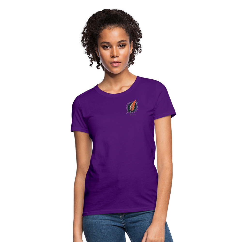 Women's Waterfall Graphic T-Shirt with Logo - purple