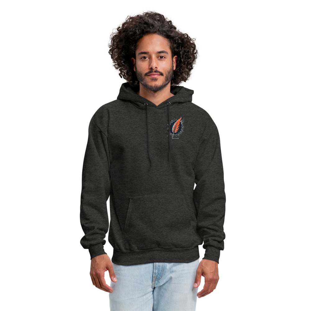 Men's Fine Line Rottweiler Graphic Hoodie with Logo - charcoal grey